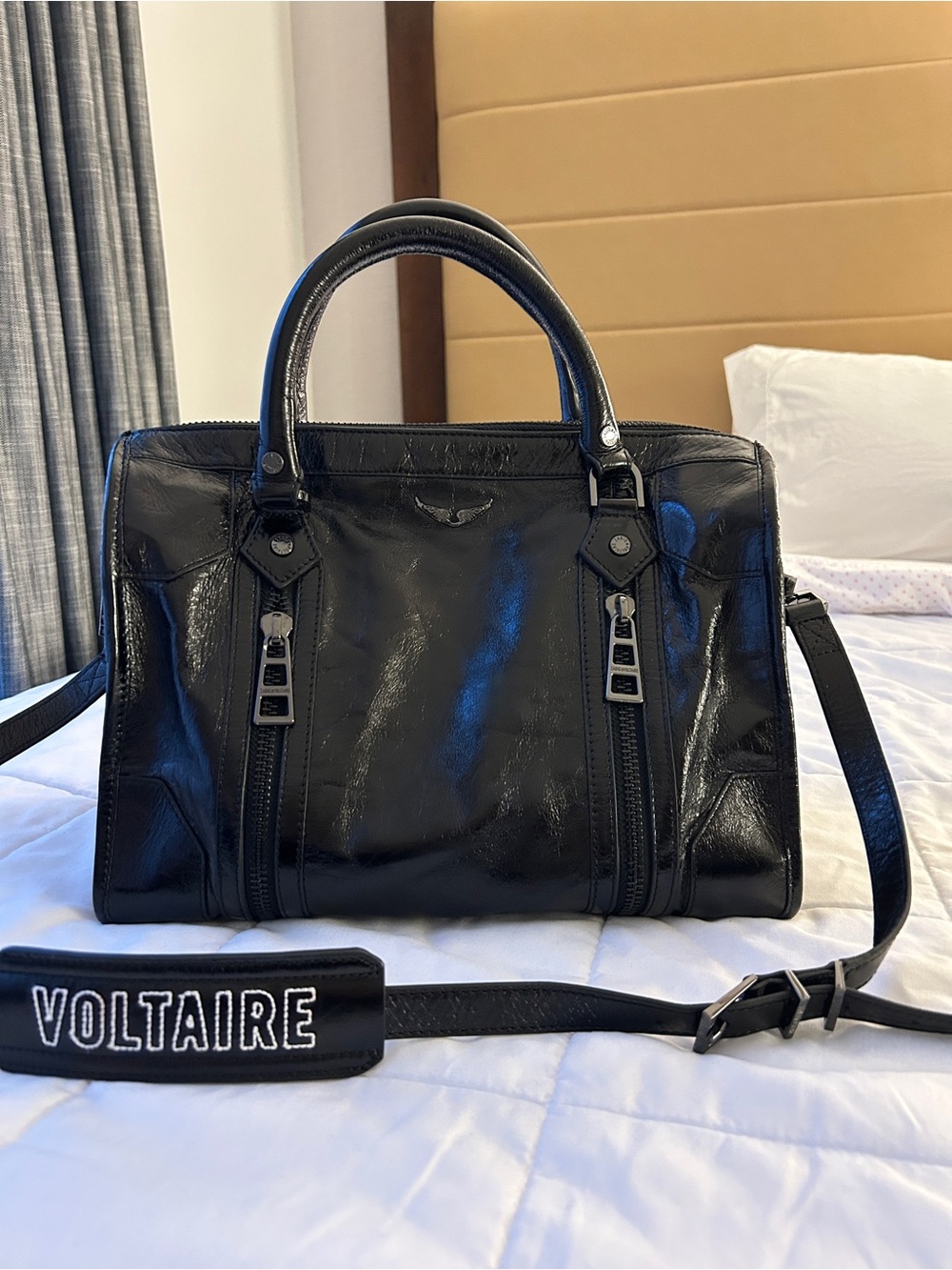 Zadig & Voltaire Women's vintage-effect black leather bag, $598 Retail